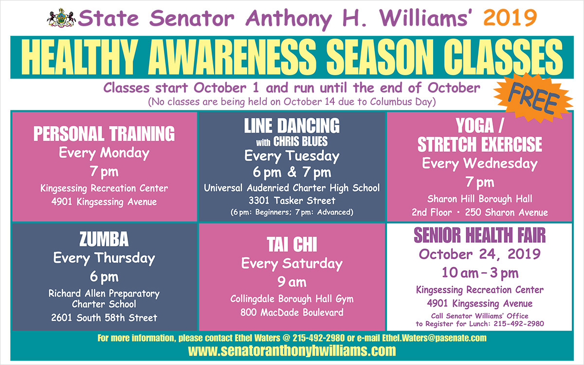 Healthy Awareness Season Class Schedule