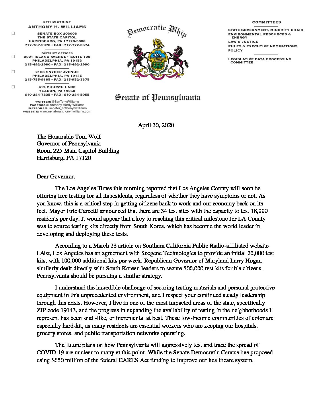 Gov. Wolf Announces Reopening of 24 Counties Beginning May 8
