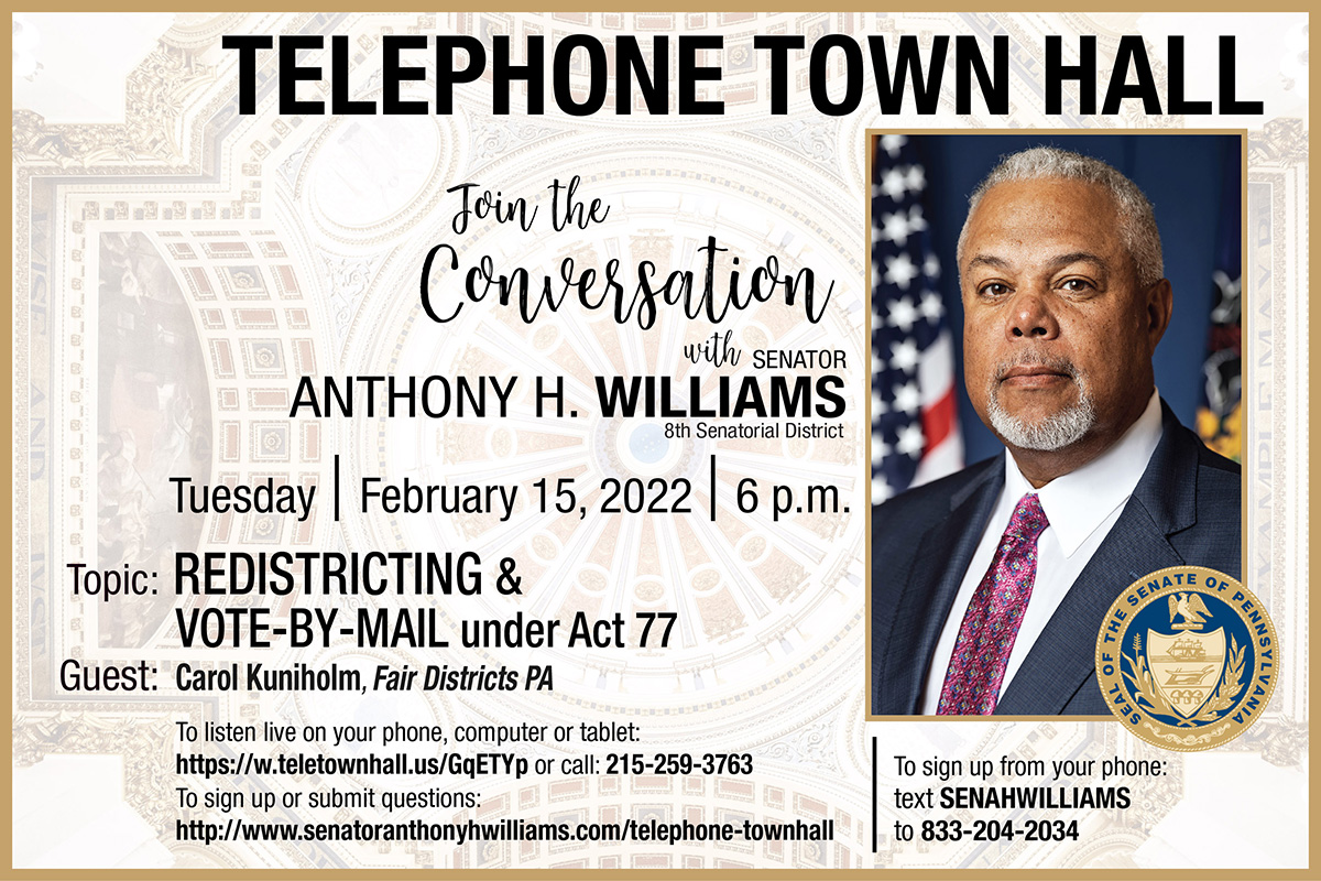 Telephone Town hall - Redistricting & Vote-by-Mail under Act 77