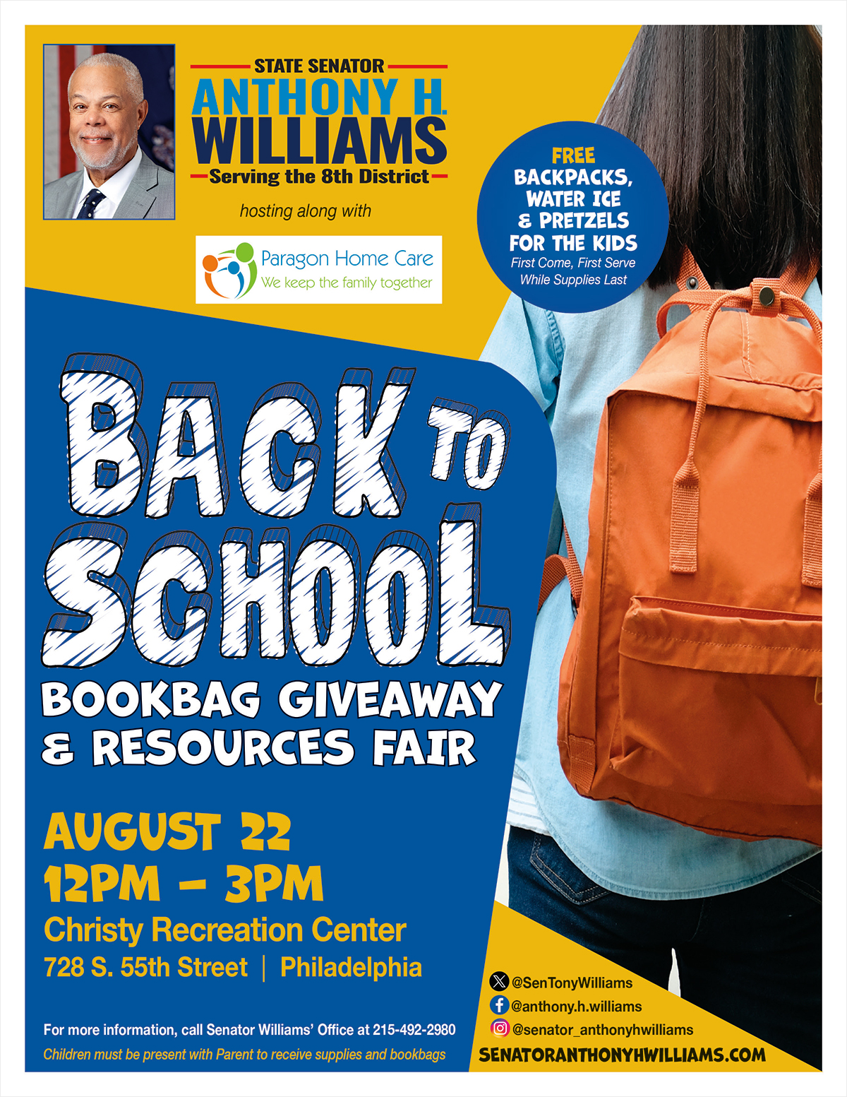 Back To School Bookbag Giveaway & Resource Fair